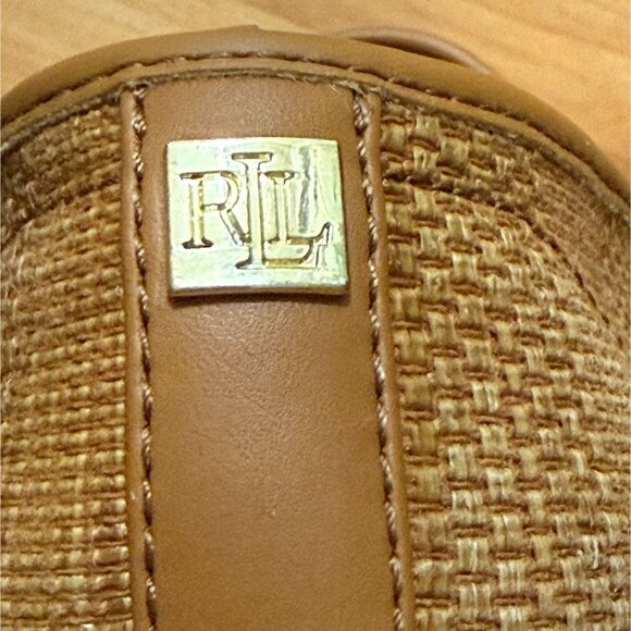 Lauren Ralph Lauren Womens Jinny Slip-On Shoes 6.5B Honey Brown Woven Upper - Picture 6 of 12